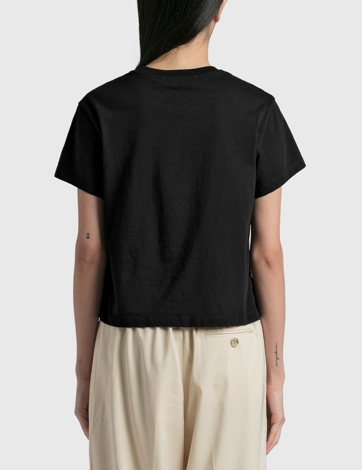 Double Monochrome Fox Head Patch Cropped T-shirt Placeholder Image