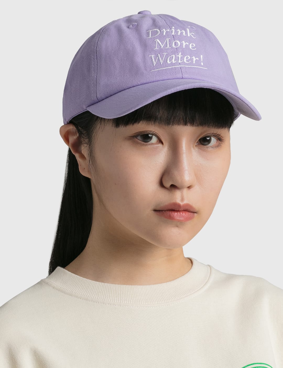 Sporty & Rich Cotton Sporty And Rich Drink More Water Baseball Cap in Purple Womens Hats Sporty & Rich Hats 