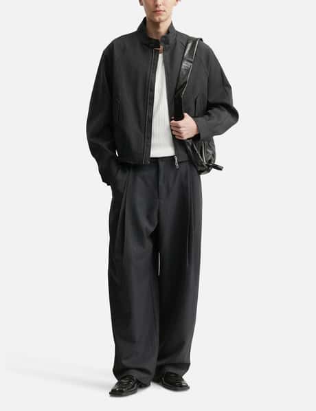 Stripe Wool Blend Pleated Trousers view 14