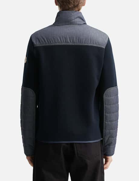 Padded Snake-Quilted Denim Cardigan view 12