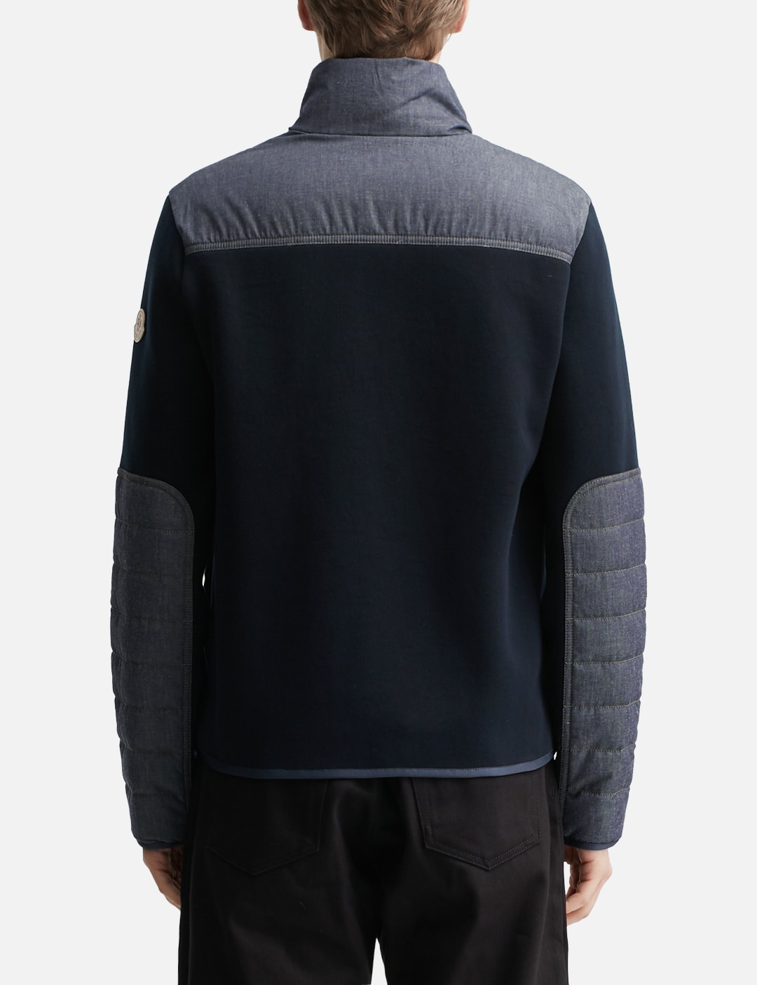 Padded Snake-Quilted Denim Cardigan view 13