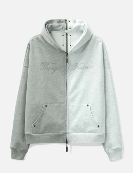 "Nyra" Two-Toned Zip-Up Hoodie With Detachable Fur Trim Hood view 14