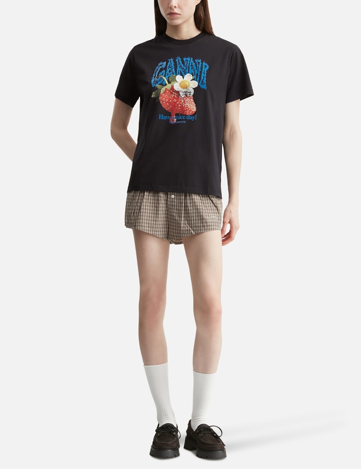Ganni Cotton T-Shirt With Strawberry