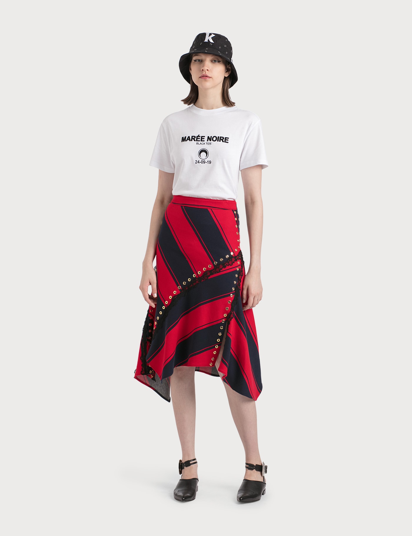Stripy Asymmetrical Midi Skirt view 16