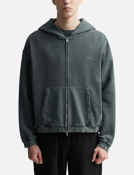 GARMENT DYED LOGO ZIP-UP HOODIE view 13
