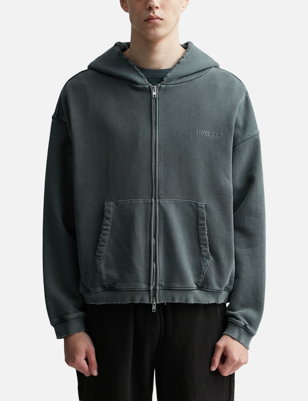 GARMENT DYED LOGO ZIP-UP HOODIE view 14