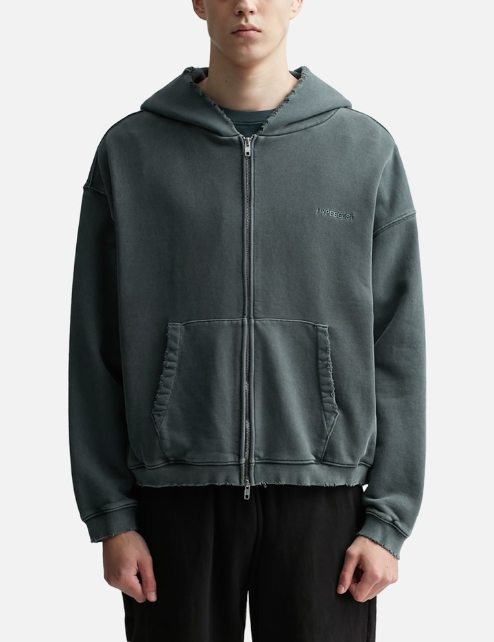 GARMENT DYED LOGO ZIP-UP HOODIE Placeholder Image