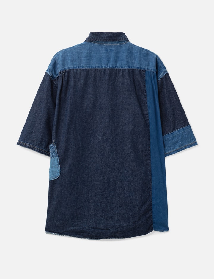 Patchwork Short Sleeves Button Shirt Placeholder Image