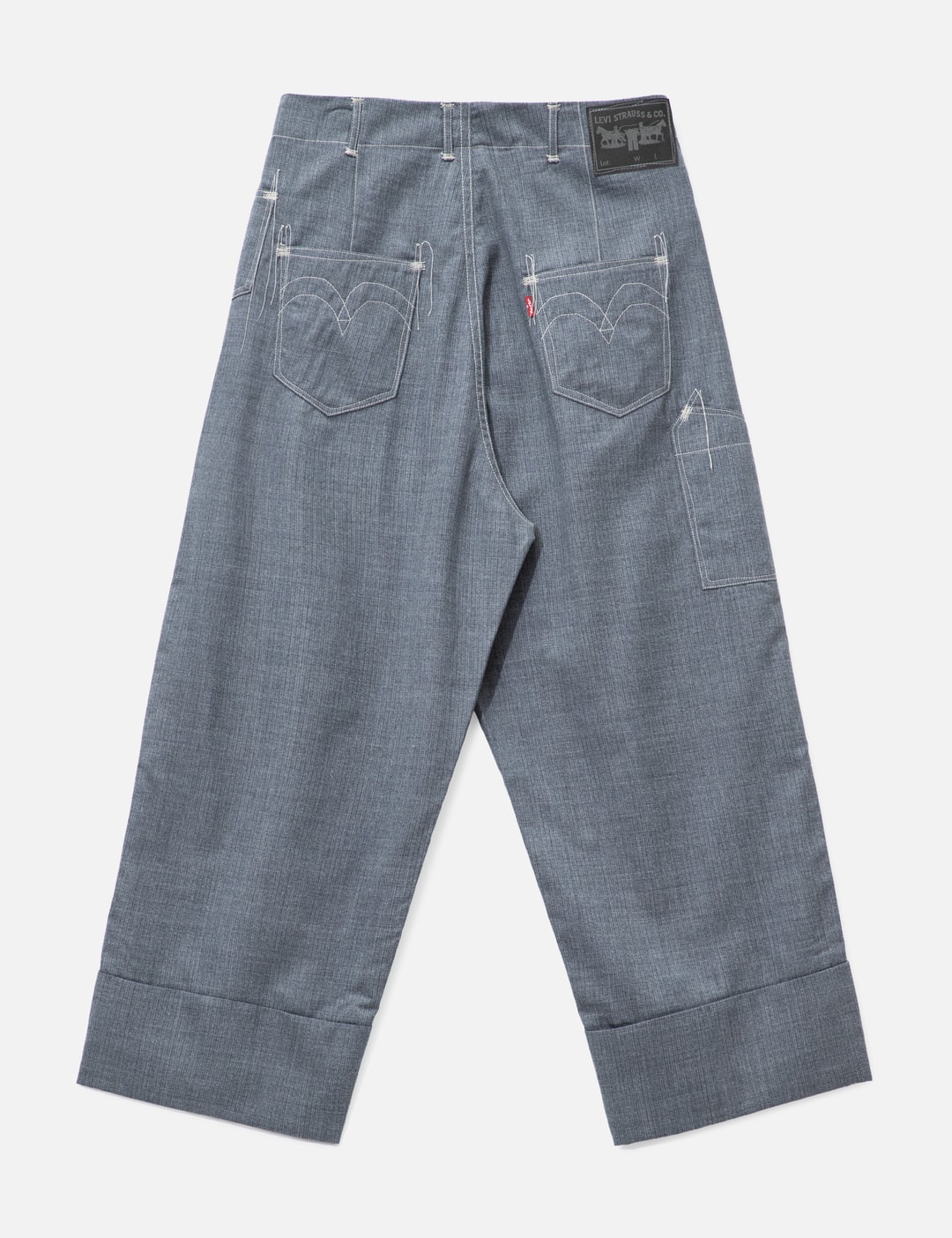X Levi's Wool Pinstriped Wide Cropped Pants view 9