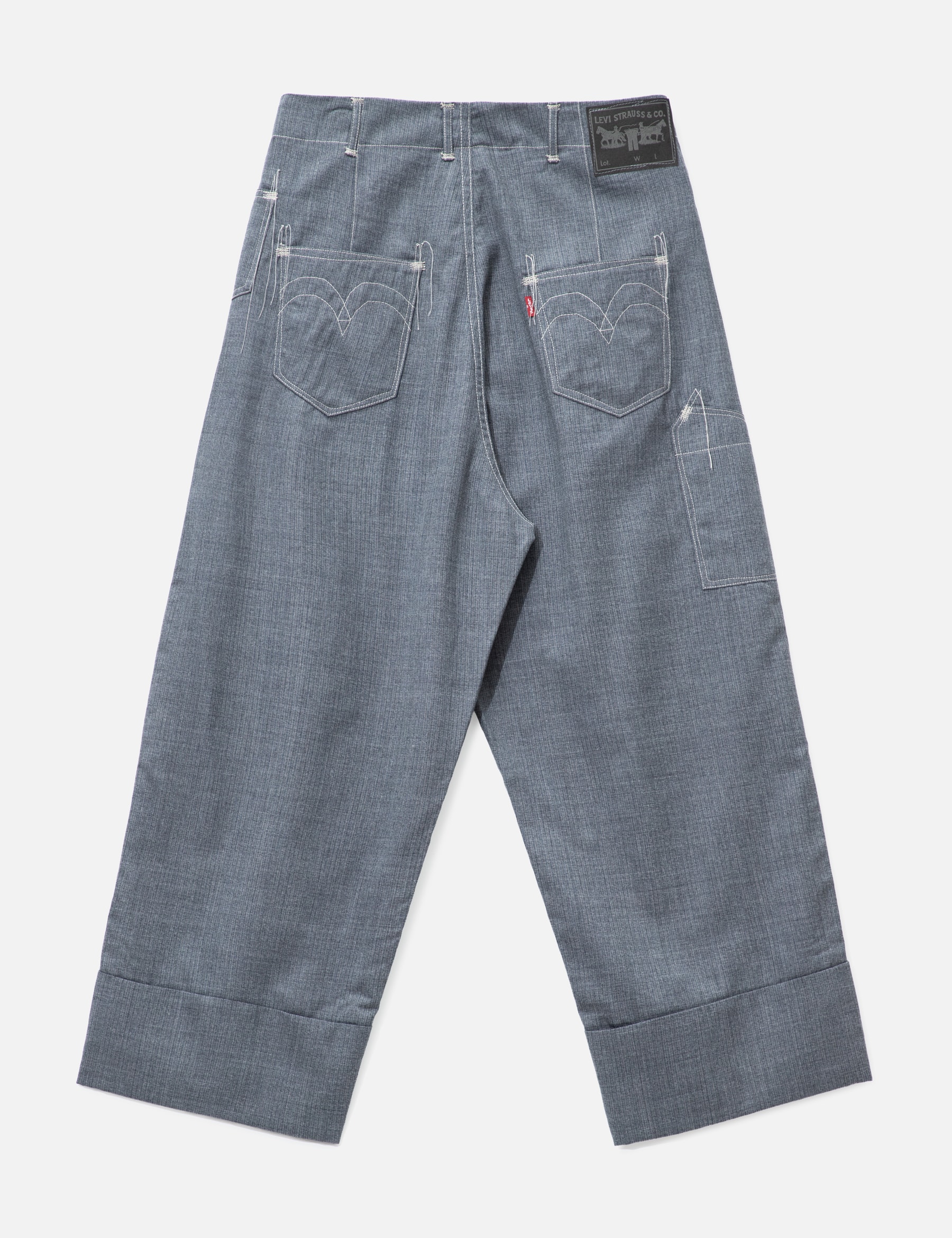 X Levi's Wool Pinstriped Wide Cropped Pants view 17