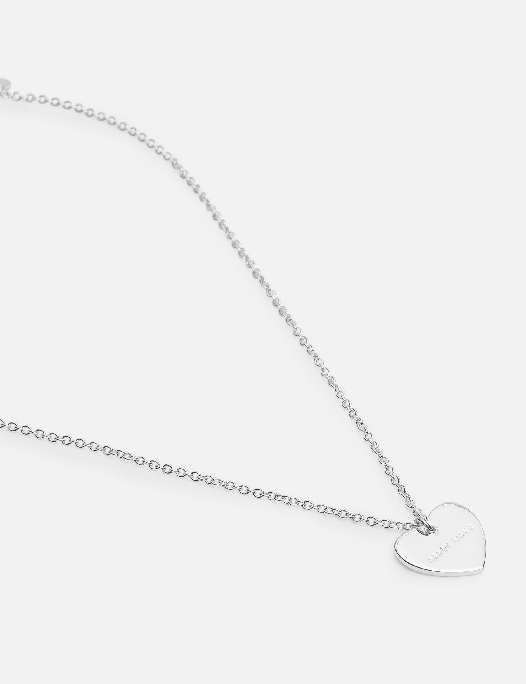 Sterling Silver Heart Tag Necklace view 15