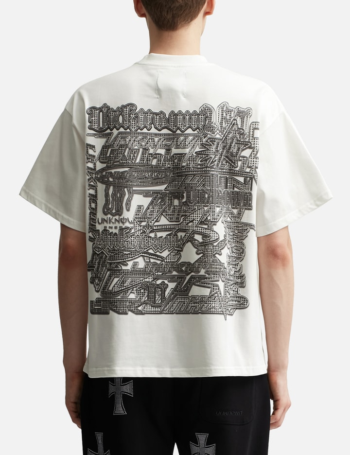 White Multi Logo Iced Out T-shirt Placeholder Image