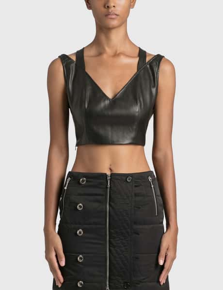 Private Policy Vegan Leather Crop Top