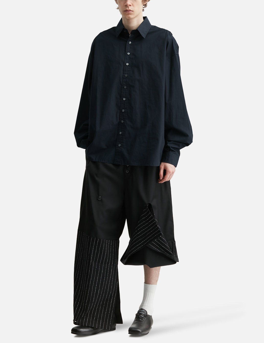 Black Detachable Oversized Shirt view 15