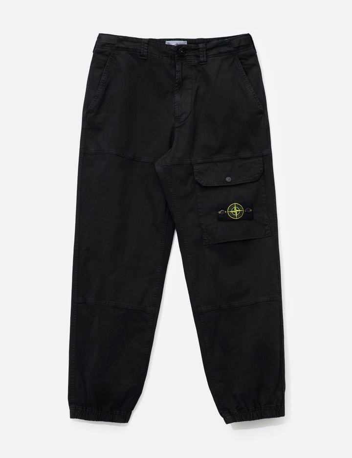 Stone Island Organic Cotton Stretch Broken Twill 'OLD' Effect Cargo Trousers