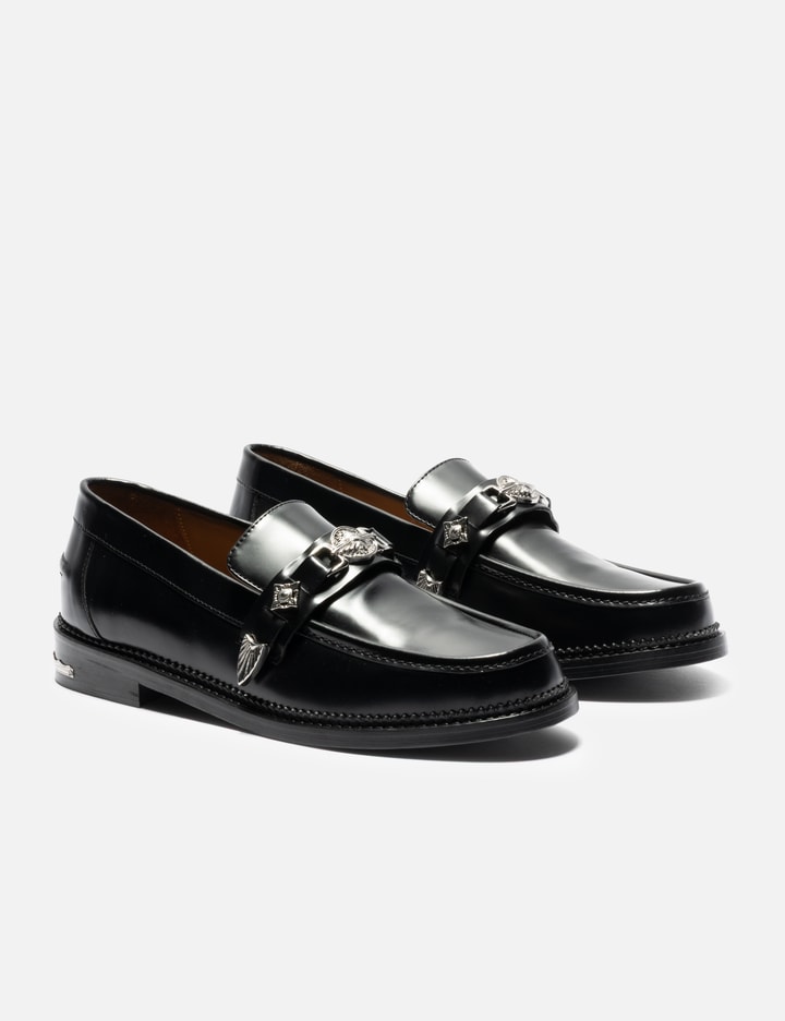 Toga Virilis Metallic-buckle Leather Loafers In Black