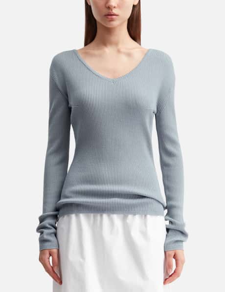 G Classic Rib V-Neck Knit view 10