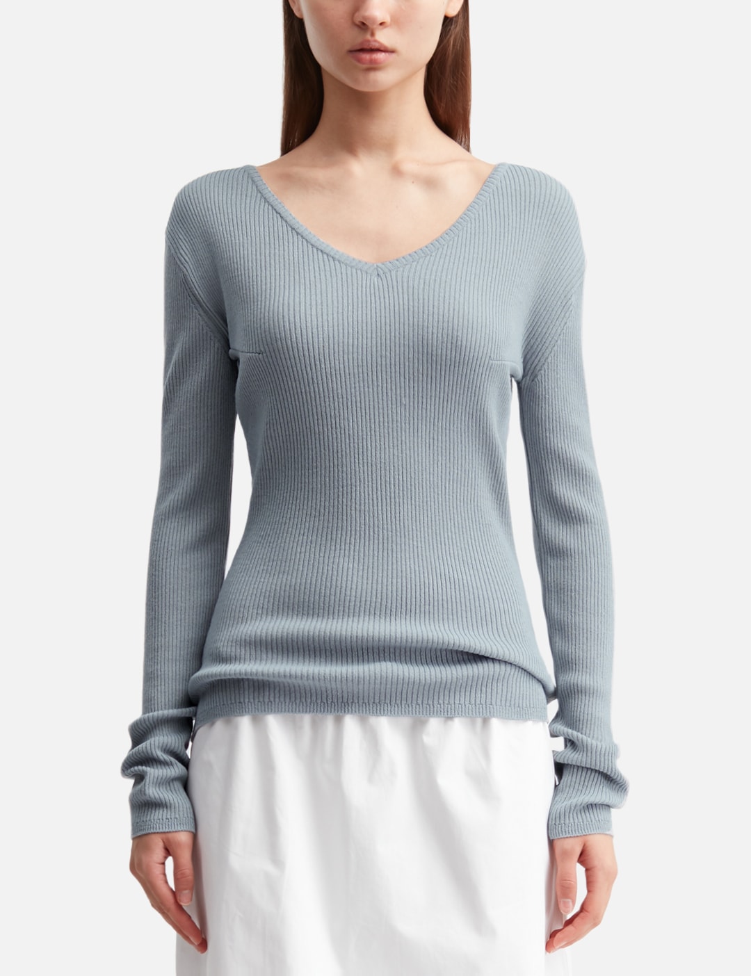 G Classic Rib V-Neck Knit view 18