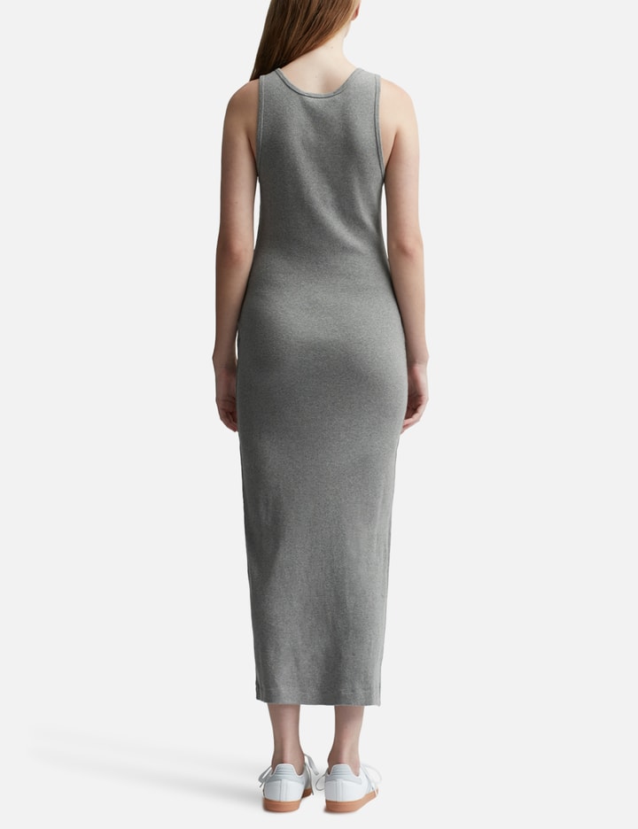 Shop Maison Kitsuné Baby Fox Ribbed Tank Dress In Grey