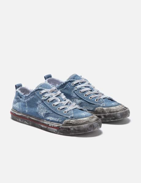 DIESEL Denim Lace Up Sneakers in Blue