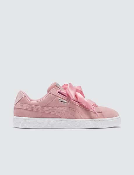 Patent Trainers Pink Puma Basket Heart Patent Damen Sneaker Puma