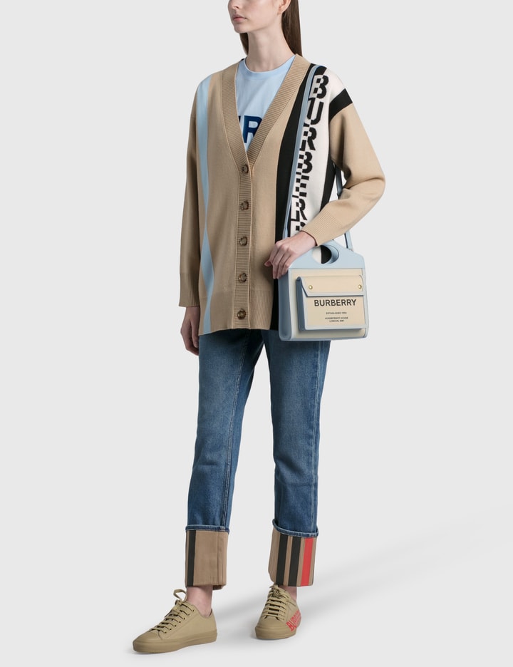 Logo Merino Wool Blend Jacquard Cardigan Placeholder Image