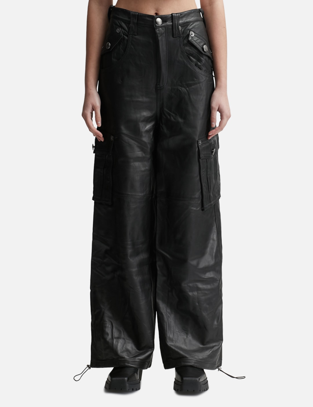 LEATHER CARGO PANTS view 13