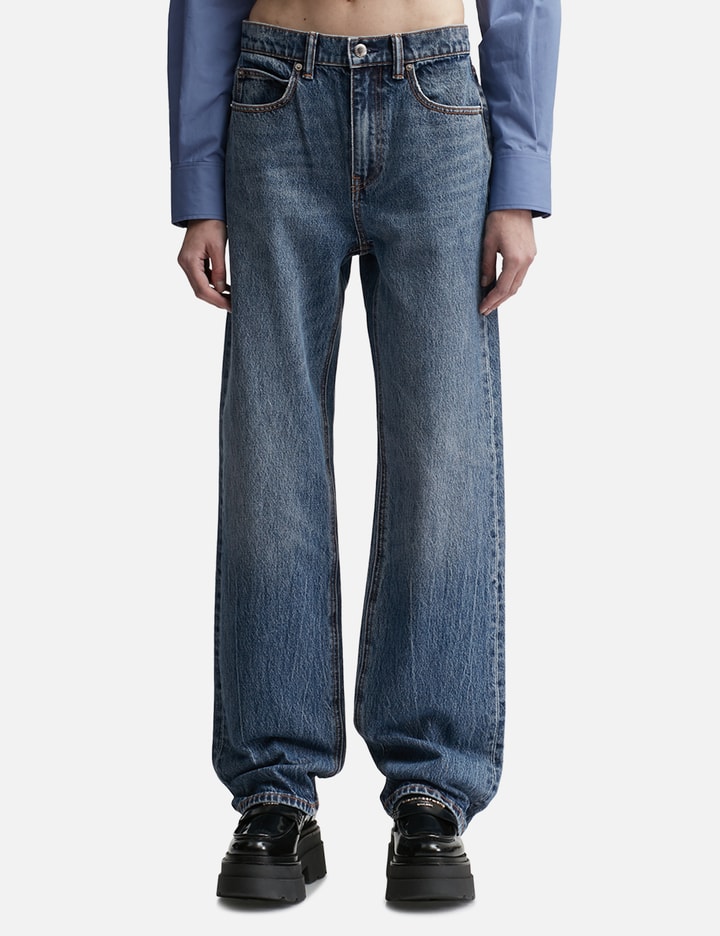 Alexander Wang T Ez Mid-rise Straight Leg Jeans In Blue