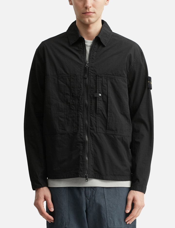 Stone Island Mercerised Organic Cotton Ripstop Zip-Up Overshirt