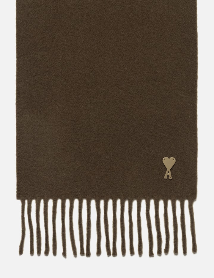 Ami Brown Wool Scarf With Ami De Coeur Patch