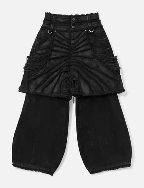 Attached Detachable Waxed Distressed Denims view 10