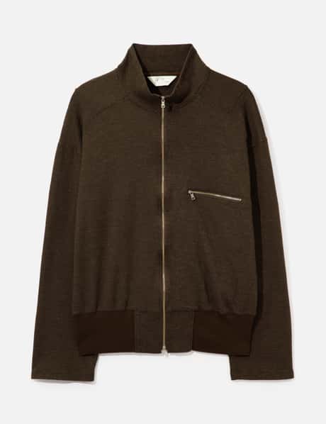 ANCELLM Shrink Wool Zip Up Stand Blouson
