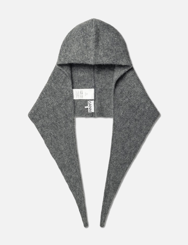 Ganni Soft Wool Balaclava In Gray