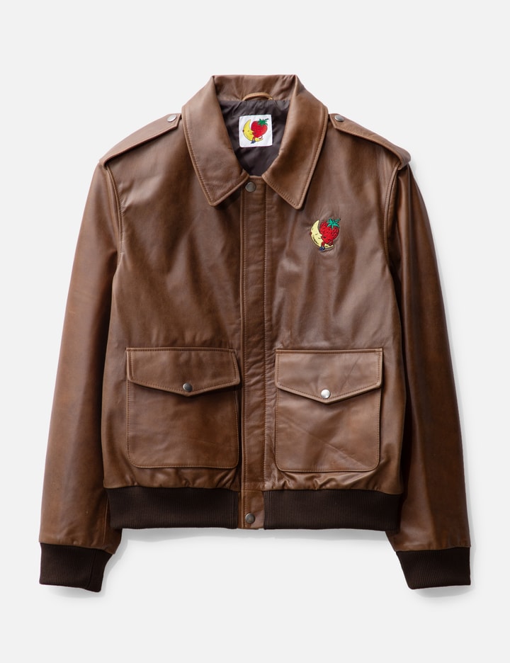 Sky High Farm Workwear Perennial Logo Bomber Jacket In Brown