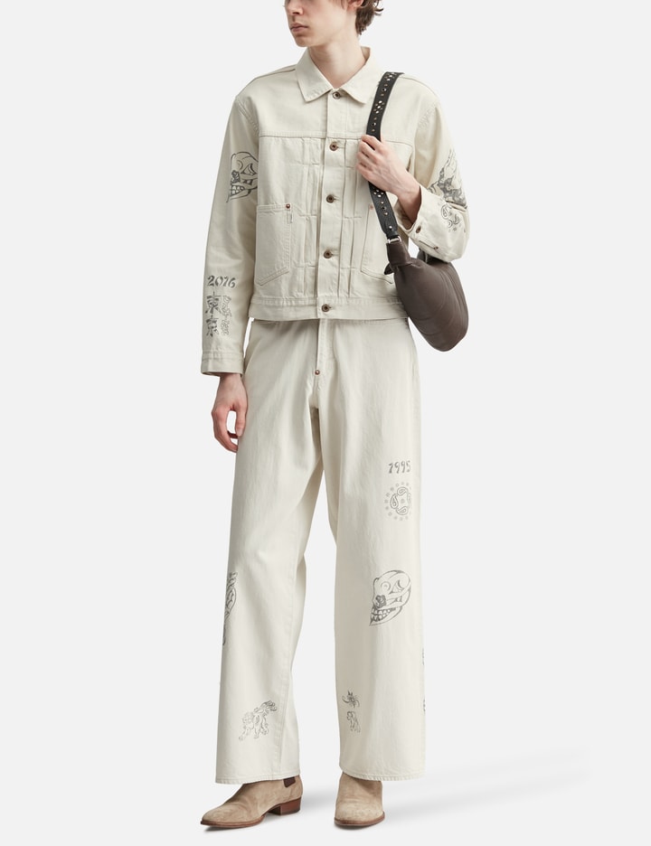 SUGARHILL Tattoo Flash Print Pocket Denim Jacket