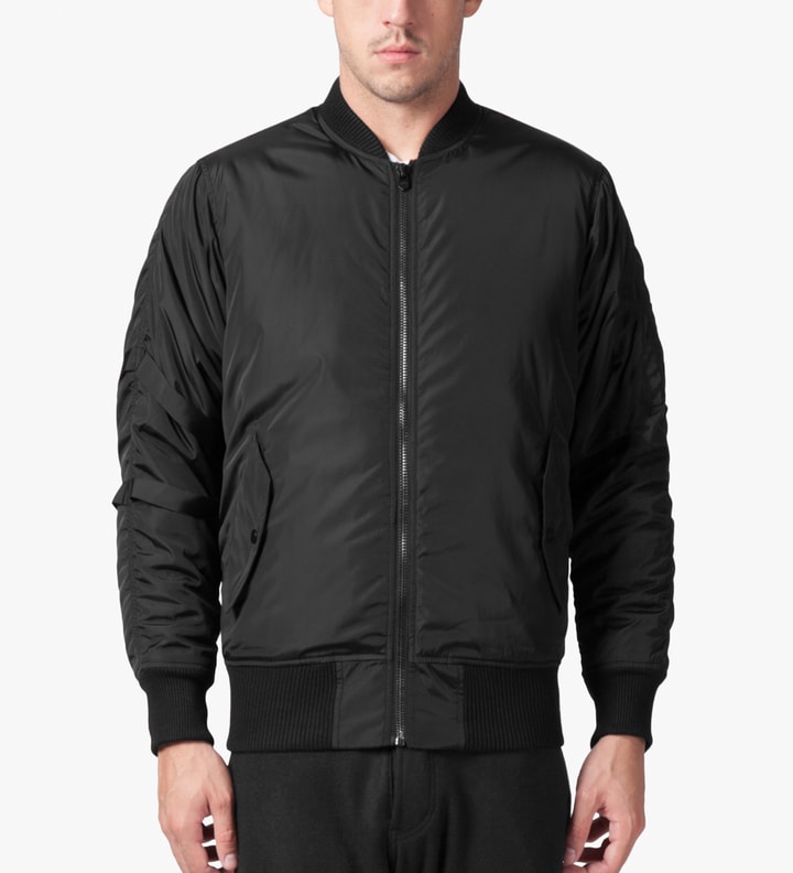 Black Strapped Bomber Jacket Placeholder Image