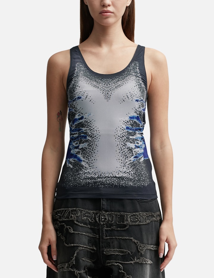 Y/project Whisker Print Tank Top In Black