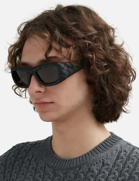 Bottega Veneta Intrecciato Rectangular Sunglasses Bottega Veneta - Intrecciato Rectangular Sunglasses | HBX main image 3