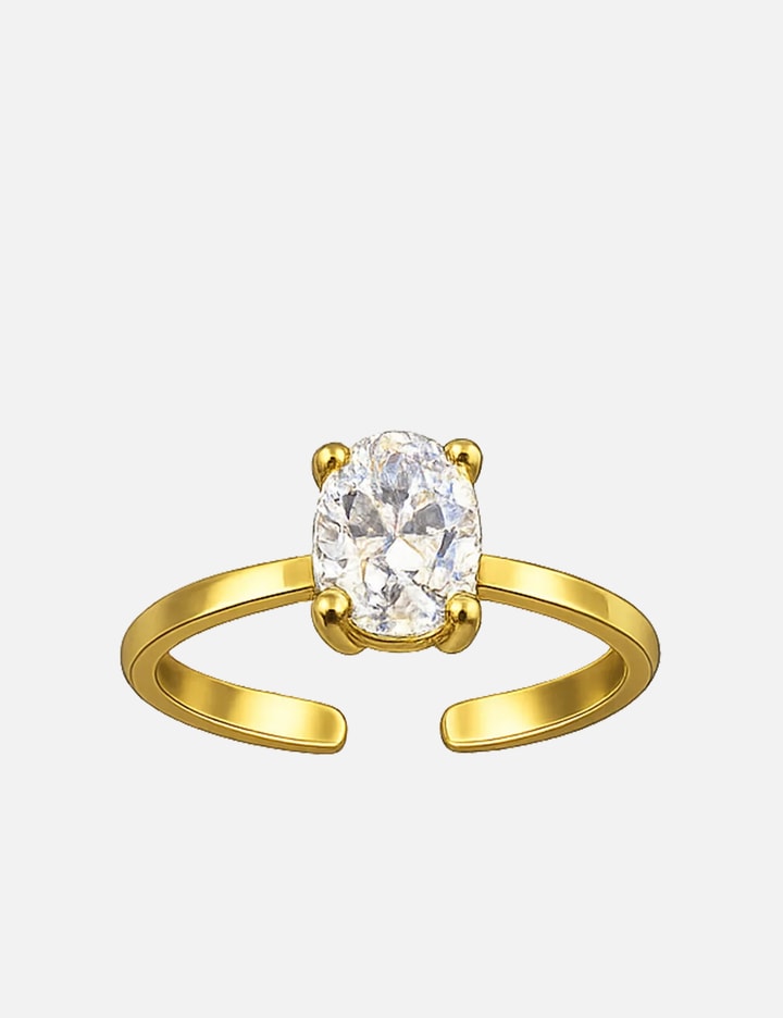Crystal Haze Oval Cut Toe Ring