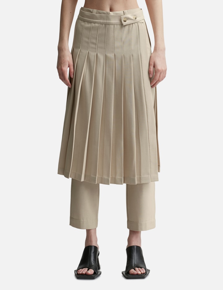 Shop Dhruv Kapoor Detachable Skirt Pants In White