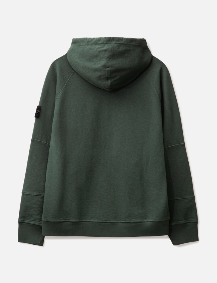 Shop Stone Island ‘old' Treatment Hooded Full Zipper Sweatshirt In Green
