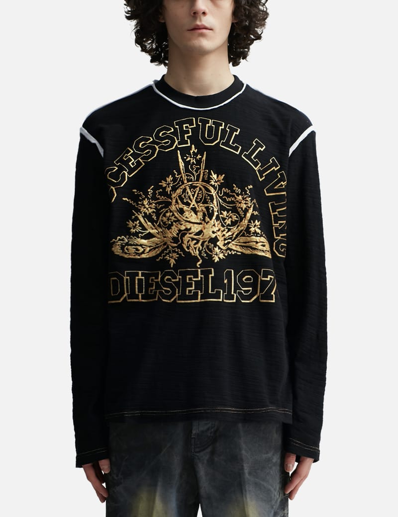 diesel black long sleeve shirt