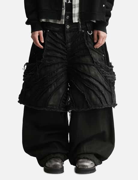 Attached Detachable Waxed Distressed Denims view 18