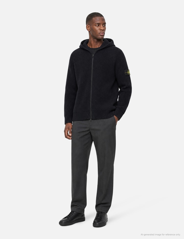 Stone Island Full Rib Cotton Bouclé Hooded Zip-Up Jumper