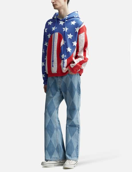 Unisex Stars And Stripes Swirl Hoodie Knit view 18