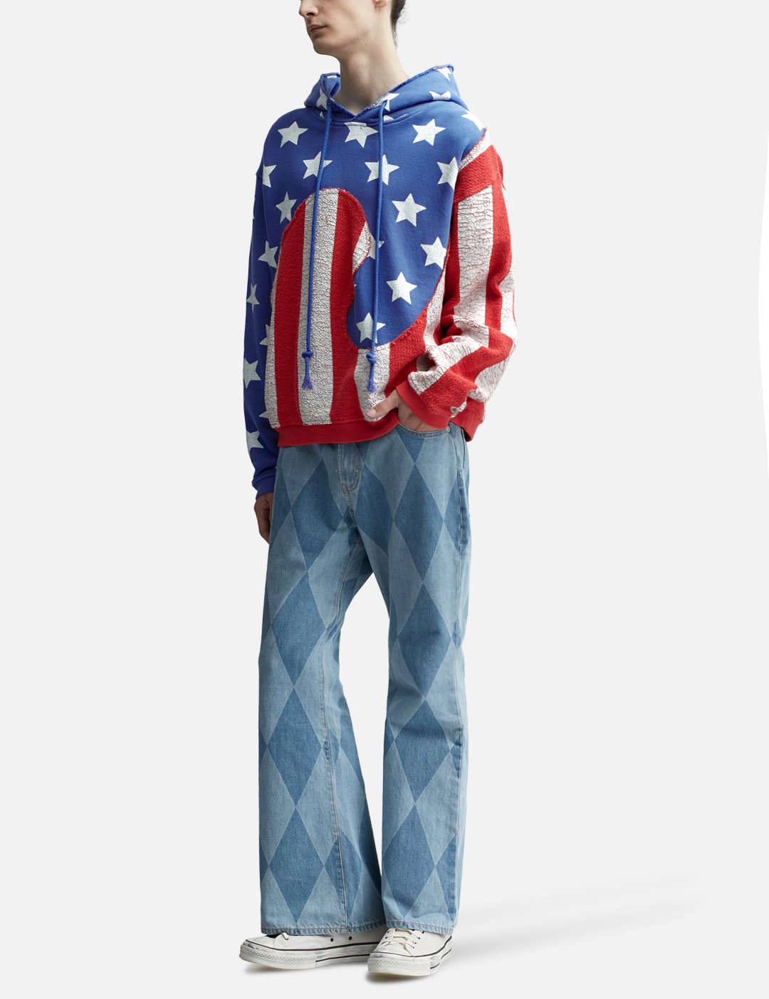 Unisex Stars And Stripes Swirl Hoodie Knit view 19
