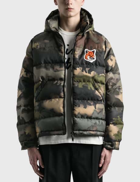 Maison Kitsuné - Velvet Fox Head Patch Short Down Jacket | HBX
