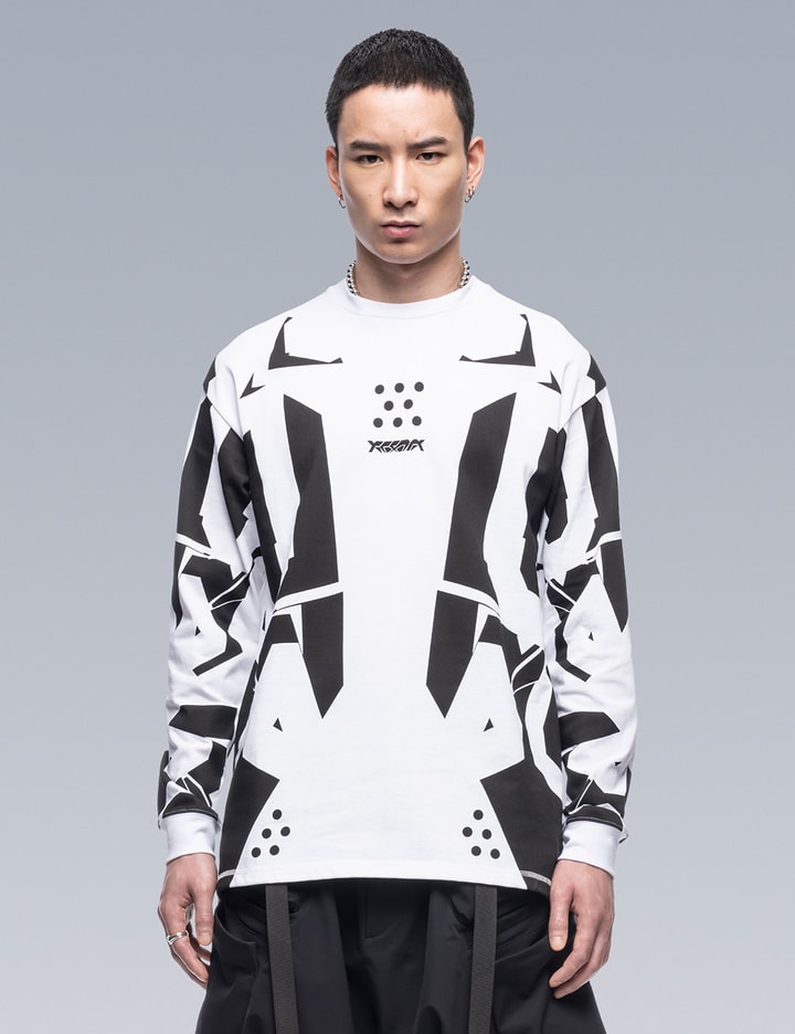 Shop Acronym 100% Cotton Long Sleeve T-shirt In White