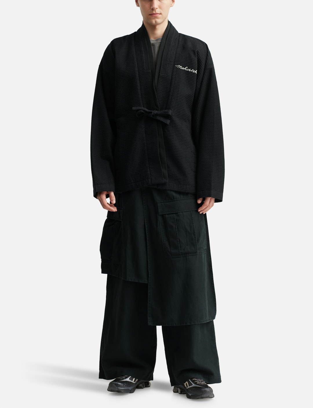 Embroidered Waffle Kimono Overshirt view 18