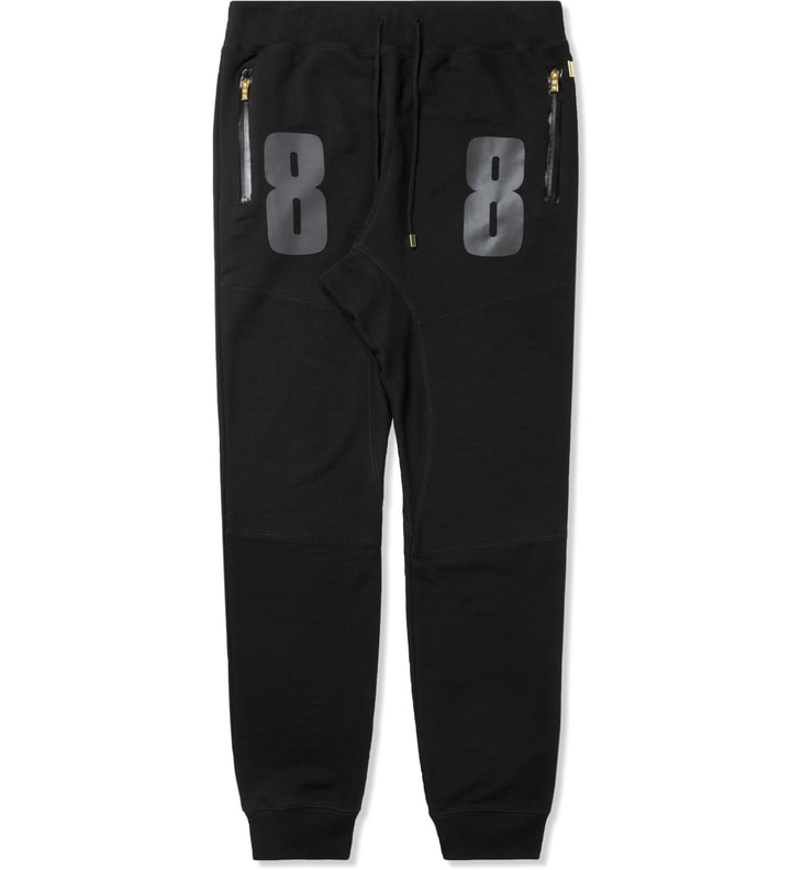 Black Nylon Pieced 3M Drop Crotch Sweatpants Placeholder Image